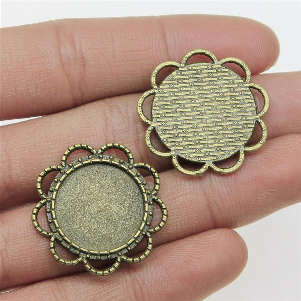 Accessories Parts Fit Round 18Mm Glass Cabochon Base Setting Tray Vintage Jewelry Supplies QA018