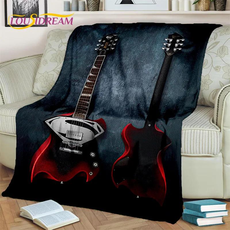 Cobertor de Guitarra Elétrica Baixo Guitarra Clássica, Manta para Casa Quarto Cama Sofá Piquenique Escritório Caminhadas Lazer Cobertura para Sesta Infantil