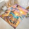 Lighthouse Sunset In Bottle Design Rug - Non-slip Rug Suitable for Living Room and Bedroom Sofas.