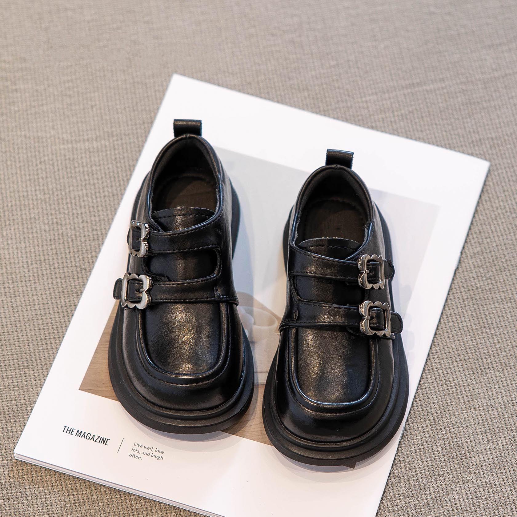 

Girls Soft Sole Princess Leather Loafers - 2025 Black Spring/Autumn Edition 27 (16.5cm)