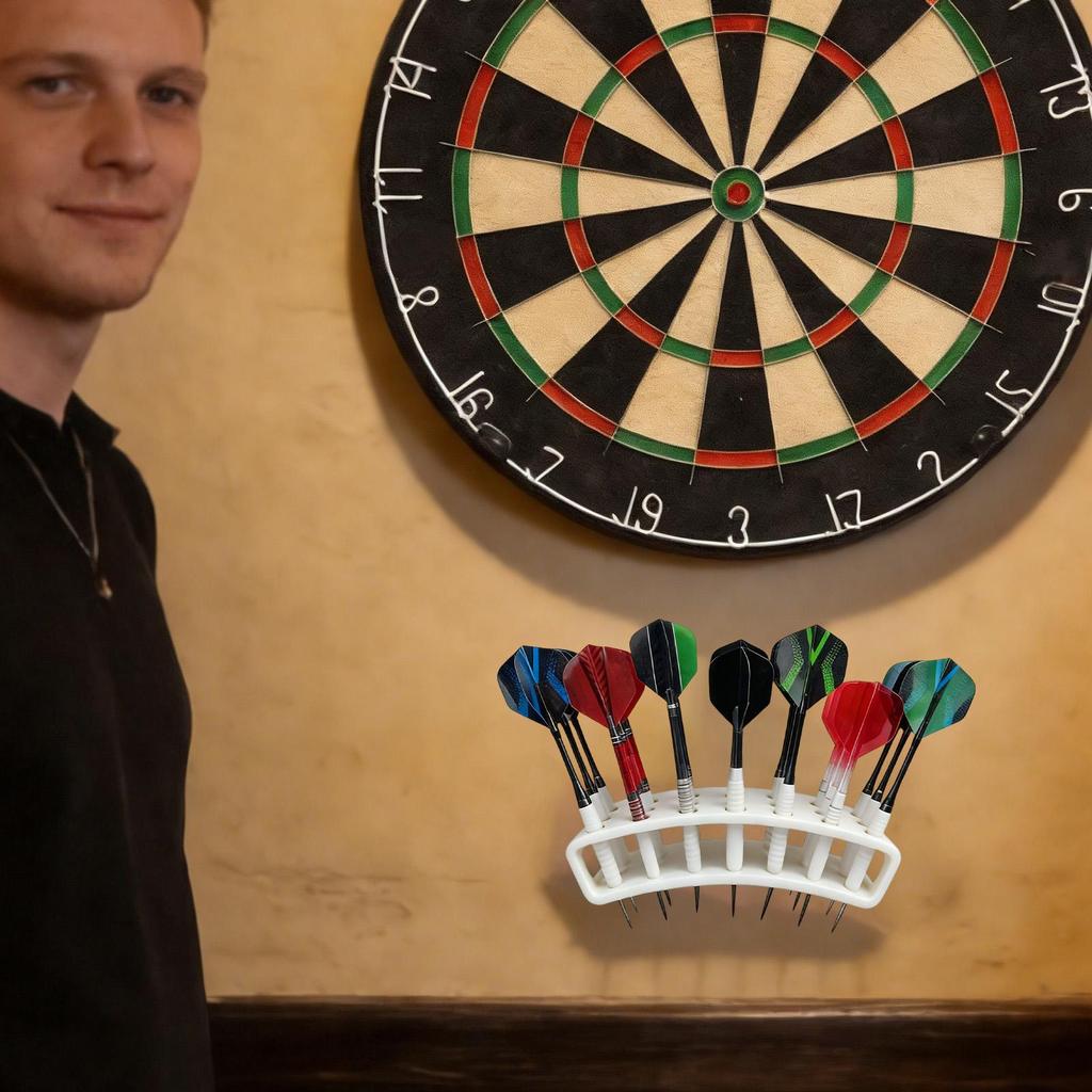 Wall Mount Dart Holder Rack Space-Saving Display Organizer for Darts, Flights Barrels Shafts, Game Room Bar Office Club Home
