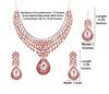 Touchstone Indian Bollywood Traditionally Marked White and Red Rhinestone Alluring Bridal Designer Jewelry Necklace Set In Silver Tones for Women.