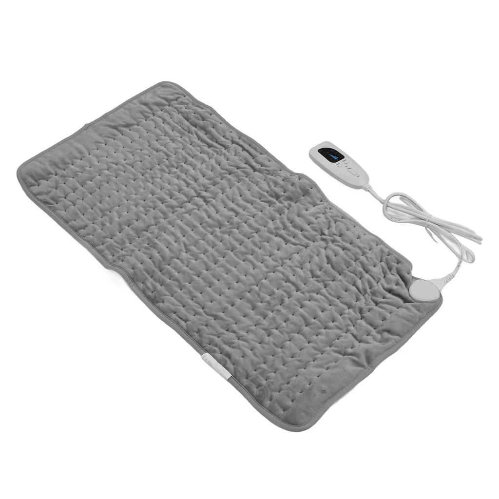 Electric Heating Pad Home Adjustable Neck Shoulder Soreness Relief Heated Pad Silver Gray 29.9 X 15.7 Inch EU Plug