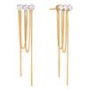 Yori Delicate Cubic Zirconia Drop Tassel Earrings 18K PVD Plated Stainless Steel Charm New Arrivals Daily Jewelry Gift