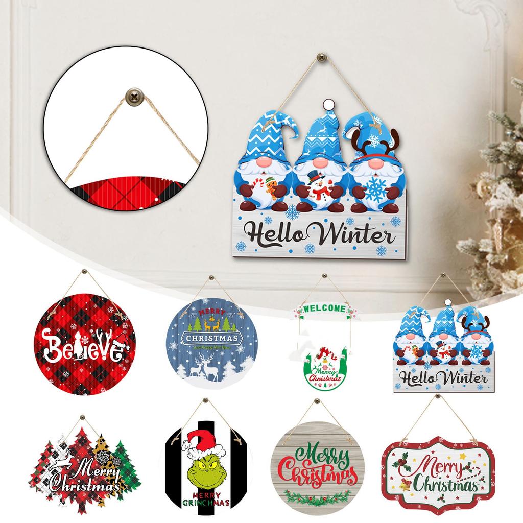Christmas New Door Hanging Christmas Holiday Party Atmosphere Decoration Hanging Door Sign Customization
