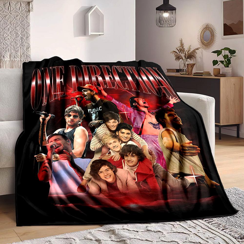 1pc Tupac, One Direction Blanket Soft All Season Throw with Vibrant Design, Perfect for Home, Travel, and Gifts, Ideal for Naps and Camping