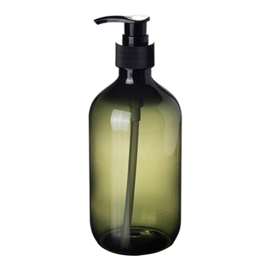 4 Bottiglie Vuote In PET Per Lozioni 500ml | Verde E Marrone | Dispenser A Pompa Per Sapone E Shampoo | Protezione UV