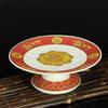 1 Pcs Ceramic Colored Painting for Fruit Plate Lotus Flower High Leg  Sum Tribute Dish Buddhist Hall Supplies Buddhist Offerings