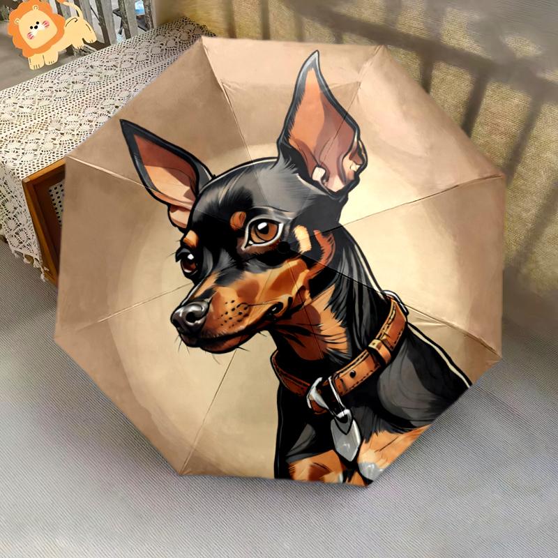 1PC Cute Dog Pet Puppy Umbrella Portable Folding Umbrella Iron Frame Hole Bone Structure Outdoor Home Umbrella A11
