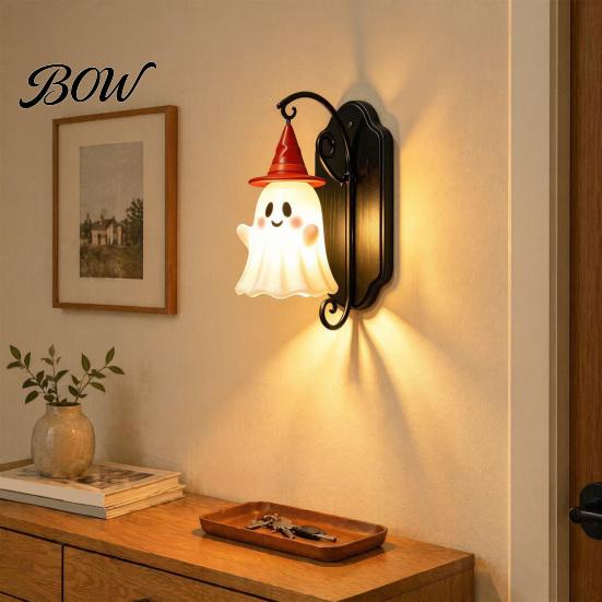 Creative Theme Party Lighting Cute Ghost Wall Light, Wizard Hat Lamp, Decorative Atmosphere Light for Mount Lamp Halloween Home Hallway Entrance