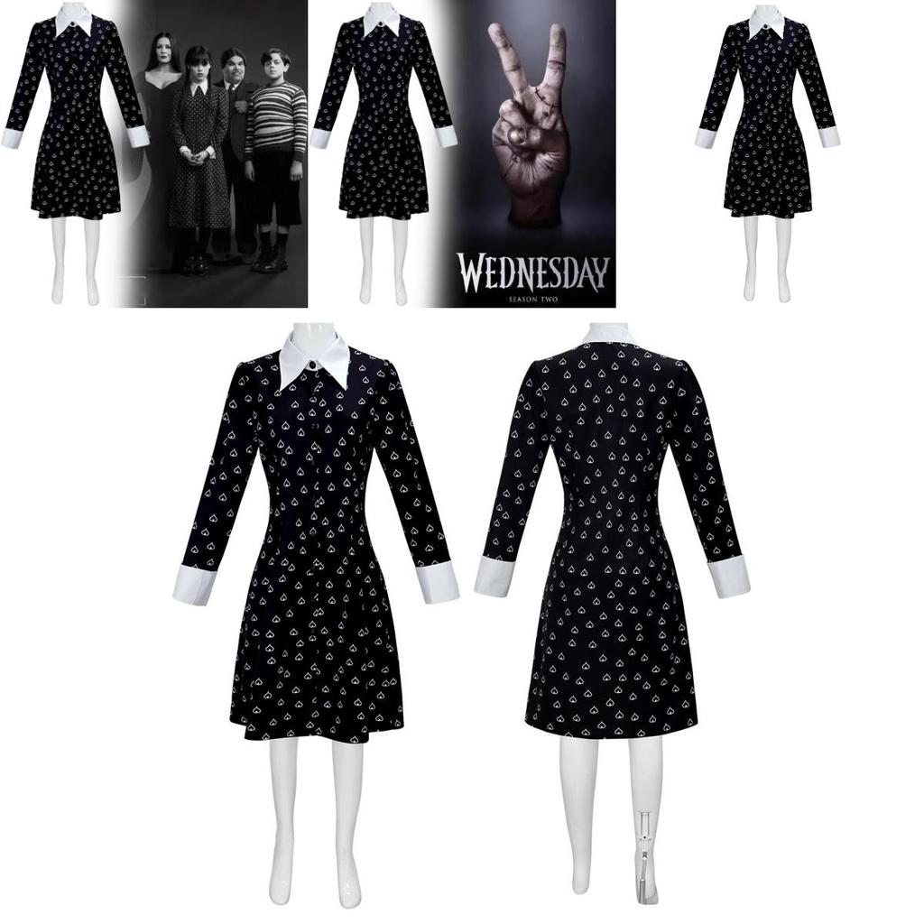 Mittwoch 2-Zeichen-Cosplay-Kleid Aus Flexiblem Material Für Kostümveranstaltungen