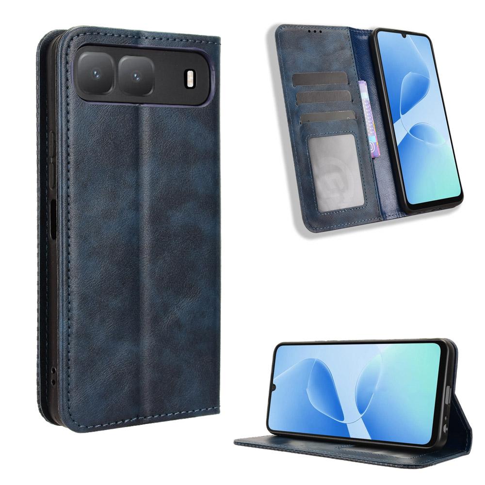 

For TECNO Spark Go 5G Leather Case Wallet Stand Retro Texture Phone Cover