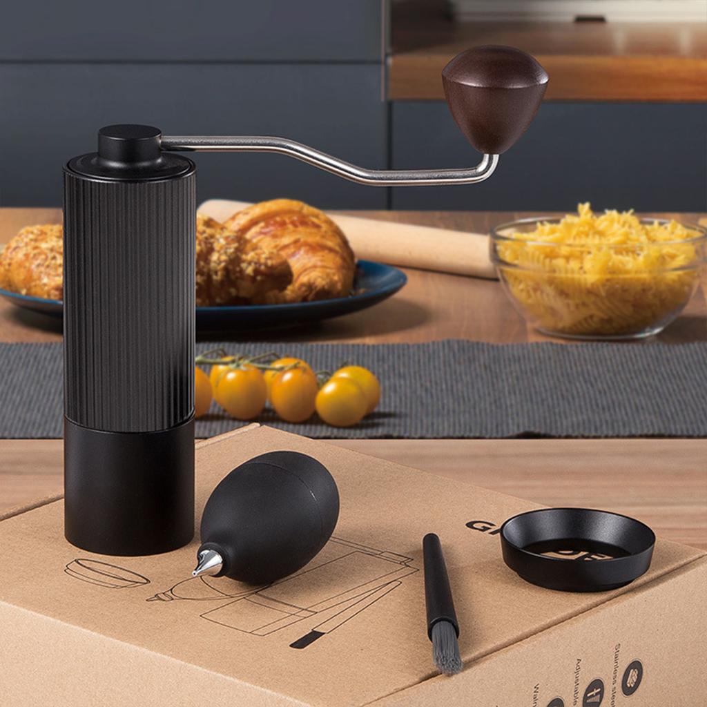 Manual Coffee Grinder with Ceramic Burr, Adjustable Hand Coffee Bean Grinder, Portable Stainless Steel Coffee Mill for Home, Office & Travel