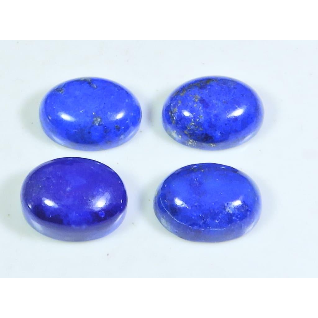 12X16 MM Natural Lapis Lazuli Oval Cabochon Loose Gemstone 4Pcs Lot 45Cts. A-488