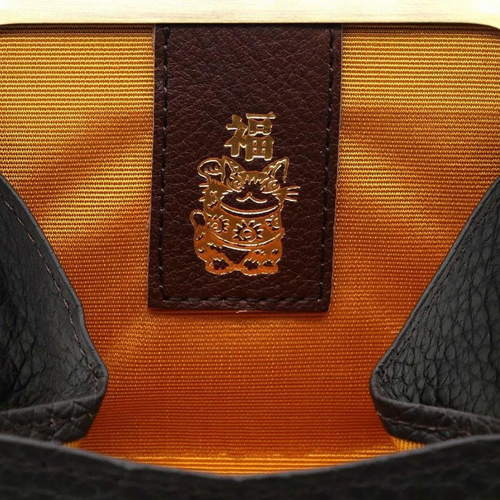 [WACHIFIELD] Dayan the Cat, Dayan, with a clasp purse design for easy opening and closing, and easy checking. Genuine leather. Wind God and Thunder