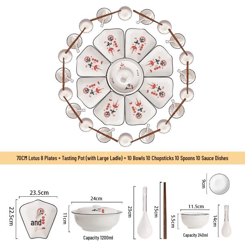 Chinese Ceramic Family Dinner Platter Set
