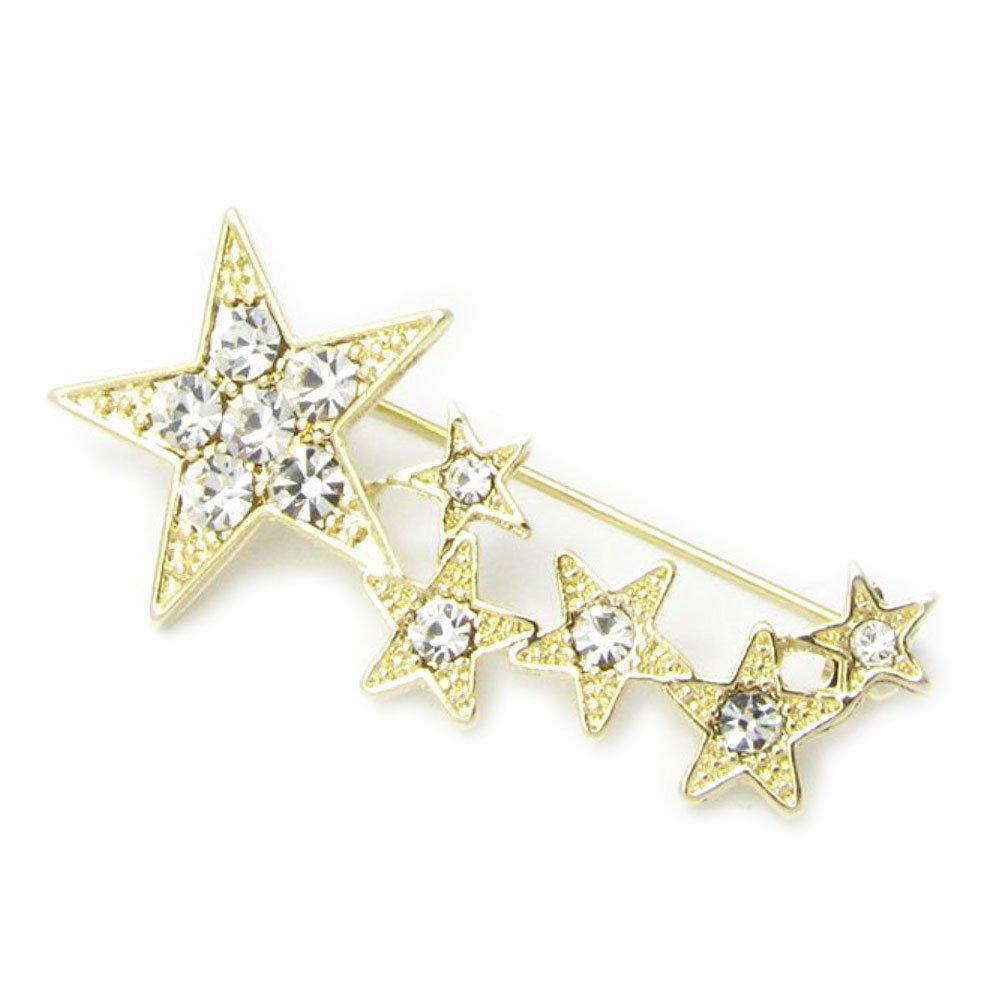 

Brooch Shooting Star Glitter Pin Brooch KS34003 (Gold Color)