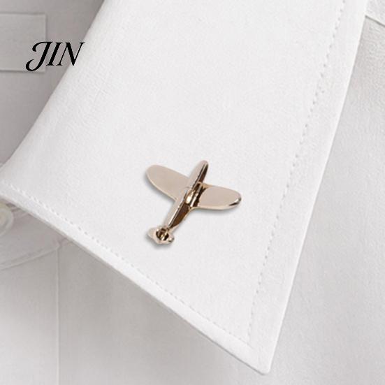 Date Outfit Accessory Men Suit Brooch, Airplane Design Lapel Pin with Clip-on Pin, Minimalist Collar Clip Smooth Polished Alloy Badge for Formal