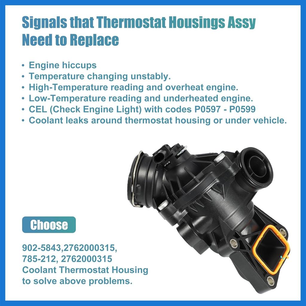 Kühlmittelthermostatgehäuse-Baugruppe für Mercedes-Benz C400 E400 SL450 CLS400 GLE450 für AMG 902-5843 2762000315 785-212 2762000315 Auto