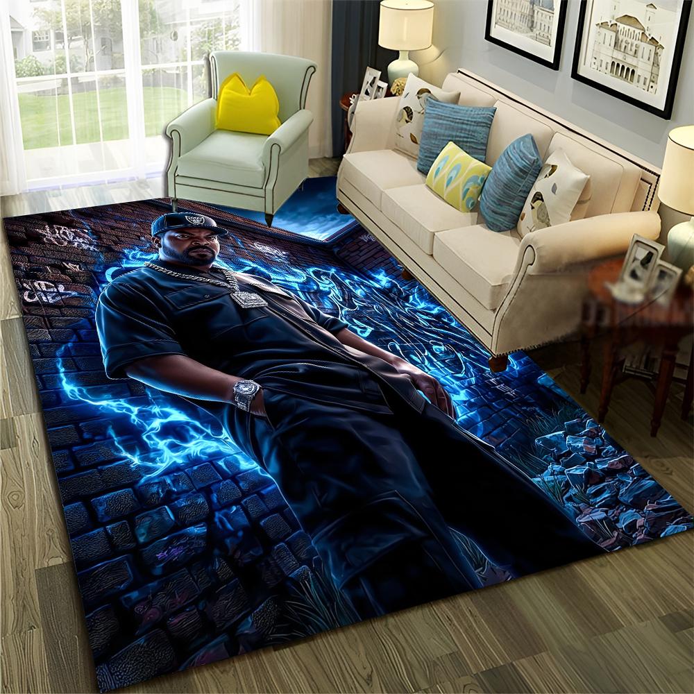 New Legend Rappers Star Art Cartoon Hip Hop Rug for Bedroom Living Room Sofa Home Doormat Decor,Kid Play Non-slip Floor Mat