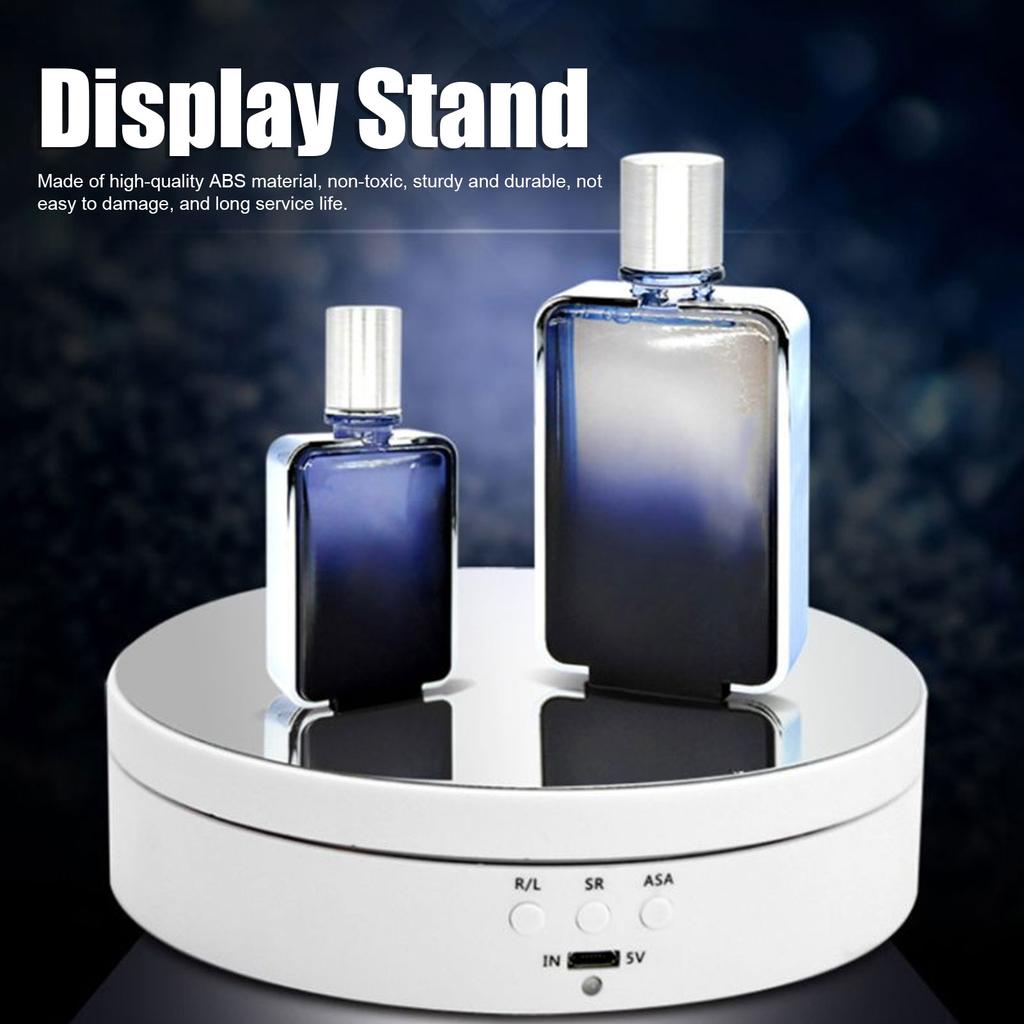 3 Speeds Electric Rotating Display Stand 360 Degree Turntable Jewelry Holder USB Charging