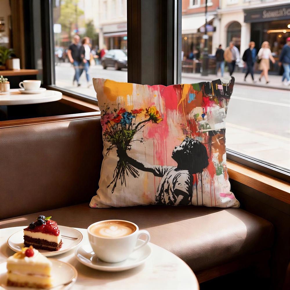 Art Banksy Cushion Cover Decorative Cushions Covers Cover Sofa X Pillow  Piece X X Pillowcase