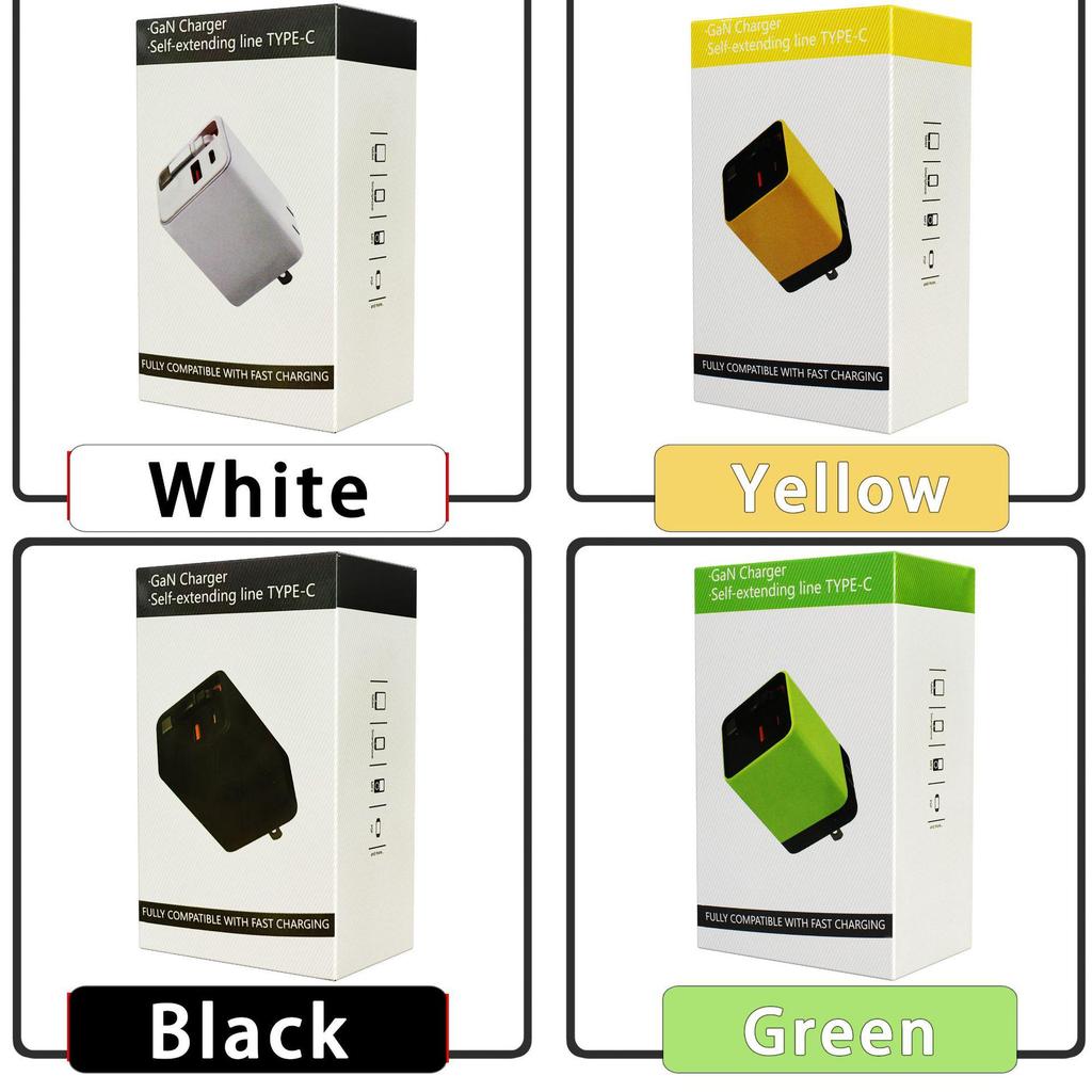 80W GaN Charger for Apple: Fast Charging Multi-Port Head with Built-in Cable
