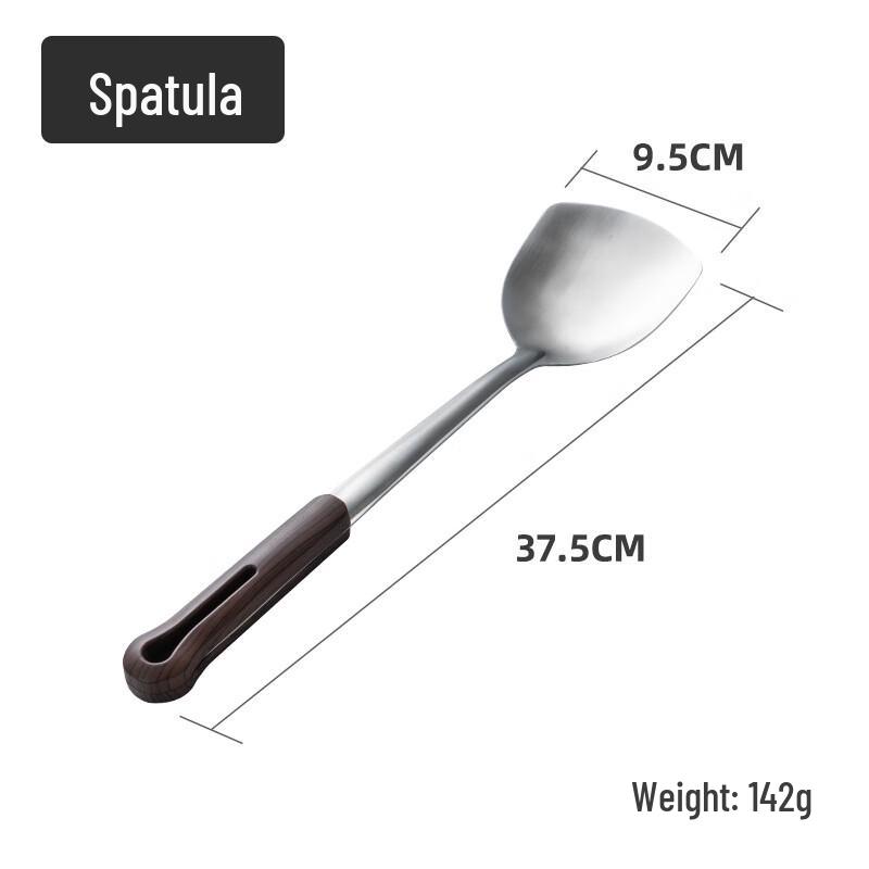 ZISIZ Stainless Steel Wok Spatula Set with Plastic Handles