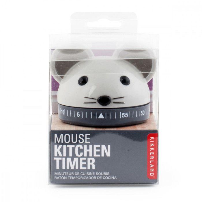 Minuteur de cuisine - original - souris - plastique - gris - mignon
