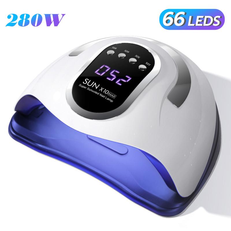 

280W UV LED Nail Lamp Professional Nail Dryer Light With Timer Auto Sensor 66leds Cabin UV Lamp for Manicure Nail Art Tool US