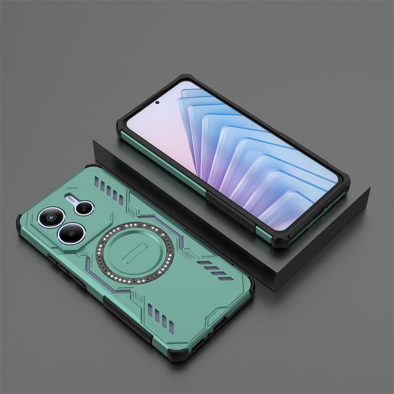Pancerne etui na Xiaomi Redmi Note 14 5G Magnetyczna adsorpcja Bezprzewodowe ładowanie Pokrowiec Etui Redmi Note 14 na Redmi Note 14 5G