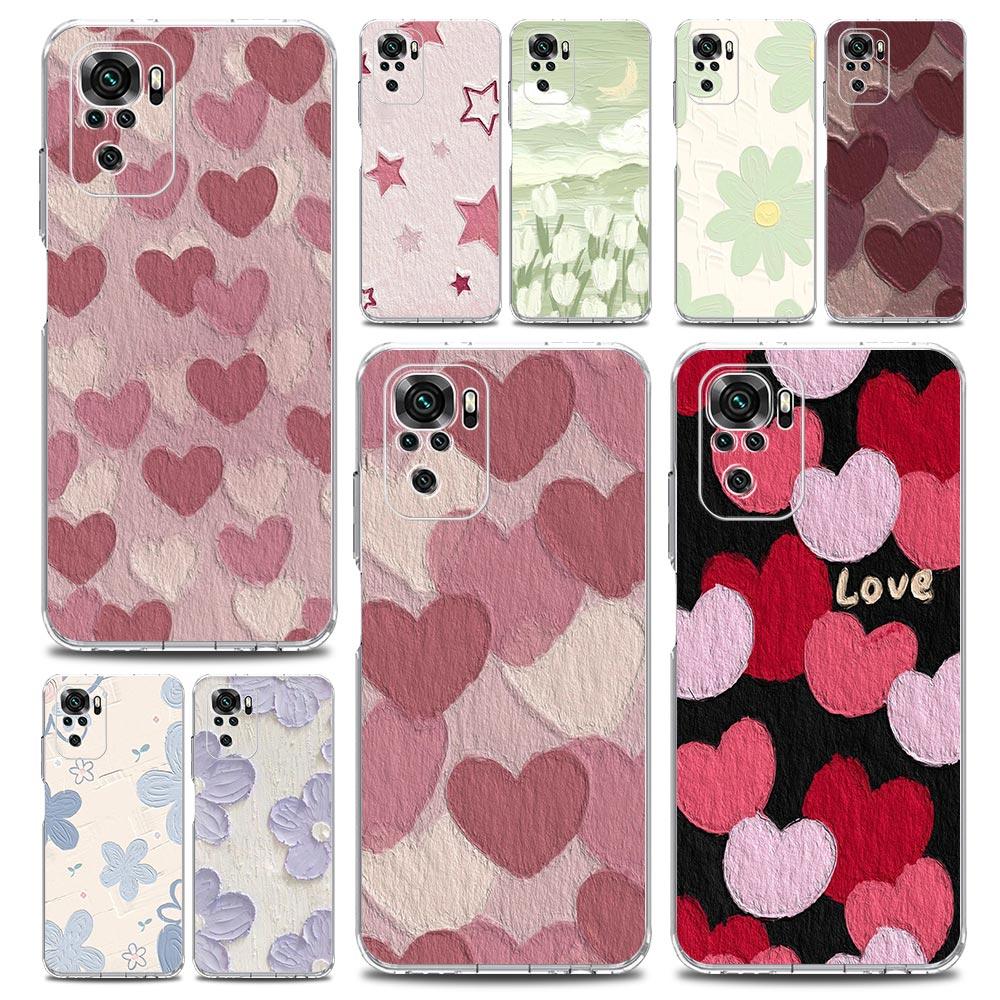 love flower Art Phone Case For Xiaomi Redmi Note 15 14 13 12 4G 10 11 Pro Plus 5G 14C 13C 12C 10C Clear Cover