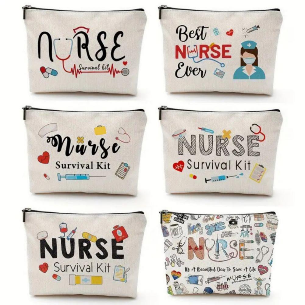 6pcs Nurse Cosmetic Bag Nurse Survival Kit Travel Stroge Bag