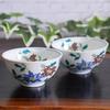 Waza No Kura Pair Rice Bowls - Stylish Japanese Tableware - Kutani Ware Couple's Rice Bowls - Clematis Design - High-Quality Ceramic Tableware - Made