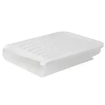 1 Pcs Kitchen Solid Color Storage Box Automatic Rolling Eggs Storage Box Plastic Storage Container Organization Eggs Basket Tray белый