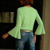 Women's Casual Long Sleeved  Top Pullover  V Neck Shirt Dressy Casual Blouse Basic Tshirts