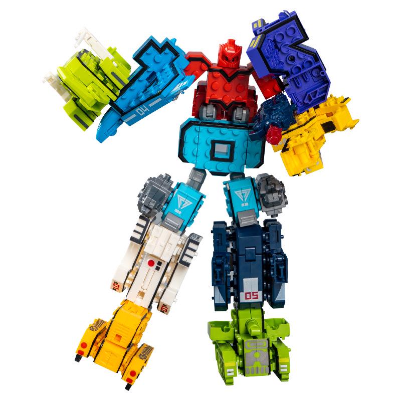 Large Kids' Number Symbol Transforming Robot Car Toy Set