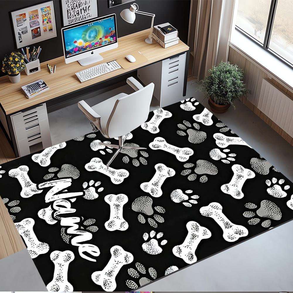 Custom Name Dog Printed Carpet,Rug for Office Chair Living Room Bedroom Kitchen Room Decor Gifts.