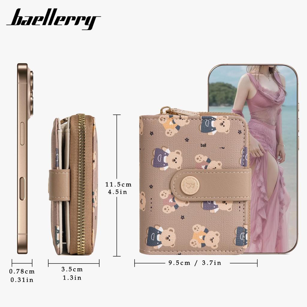 Women's Baellerry Korean Cartoon Bear Coin Purse - High-End Short Wallet