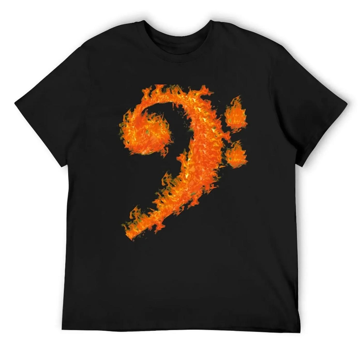 

Bass clef fire shirt T-Shirt hippie clothes funny meme t-shirts oversize t-shirts man mens designer t shirt XXXXXL чорний