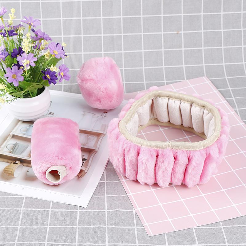 3 Buc/Set Iarnă Roz Moale Cald Pluș Husă Volan Auto Huse Frână de Mână