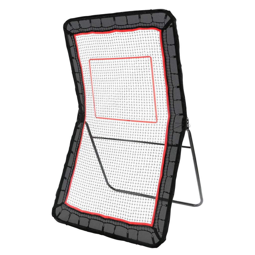 Lacrosse Rebounder for Backyard, 4x7 Ft Volleyball Bounce Back Net, Pitchback Throwback Baseball Softball Return Training Screen, Adjustable Angle