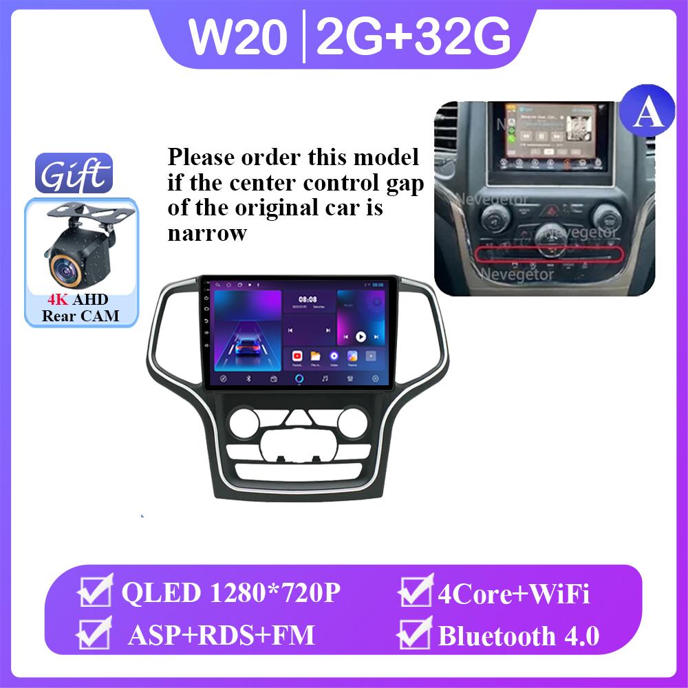 Android 14 For Jeep Grand Cherokee WK2 2014- 2022 Car Radio Multimedia GPS Navi Stereo BT Auto Carplay NO 2din DVD QLED Screen