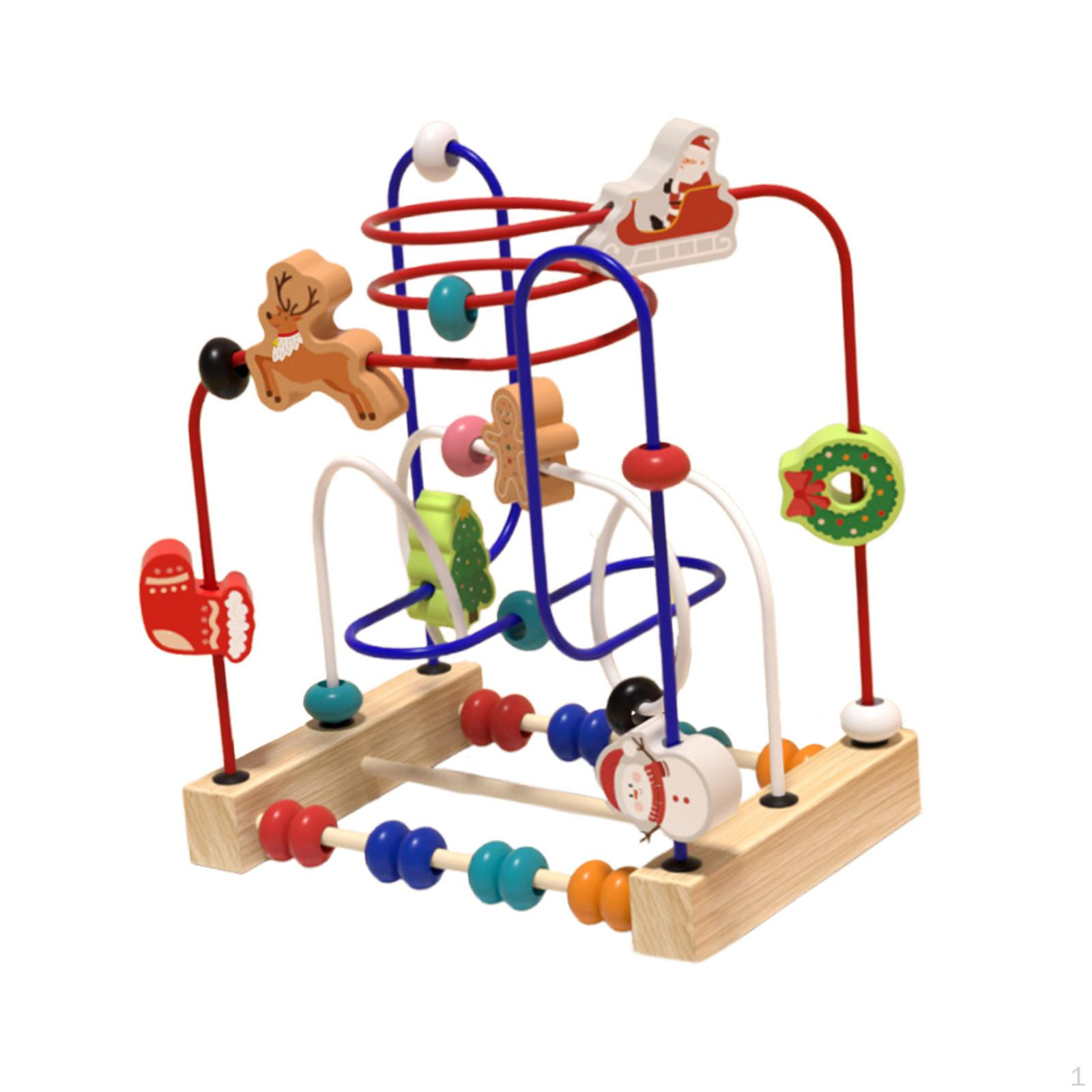 

Игрушка лабиринт с бусинами, счет, дошкольное образование, ранняя математика, семейное развлечение, деревянный, обучающий, круг Christmas Theme