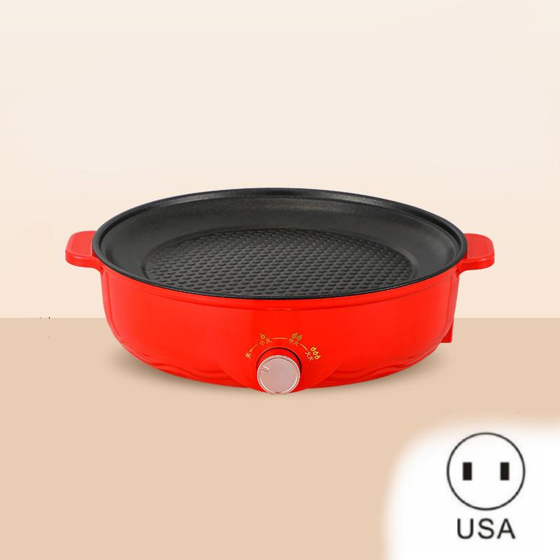 

Электрическая сковорода-гриль Тарелка для барбекю Поворотный регулятор Кухонные многофункциональные принадлежности Red USA