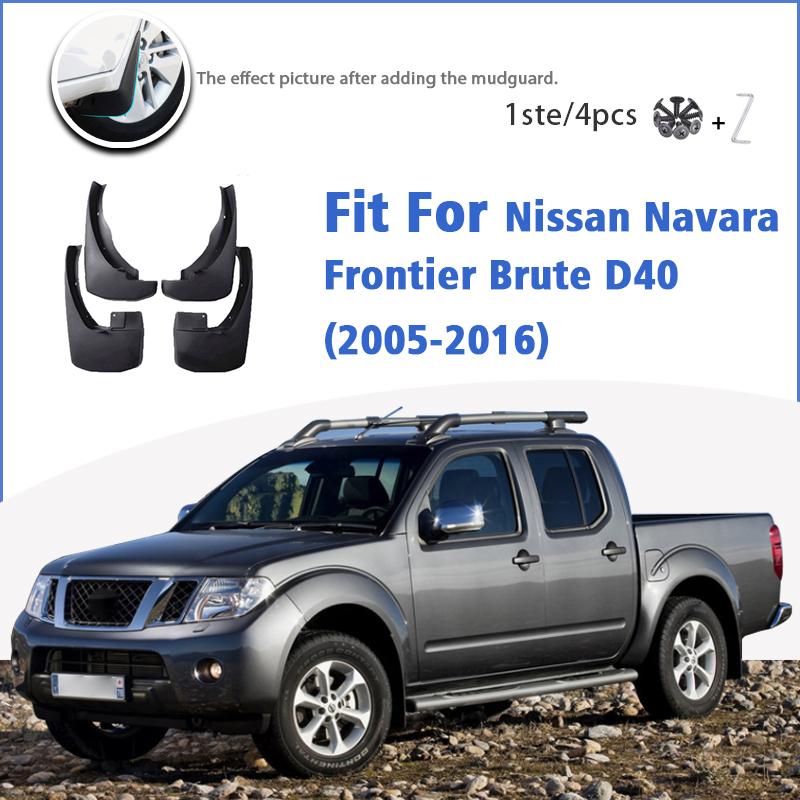 Брызговики для Nissan Navara Frontier Brute D40 2005-2016 Передние Задние 4шт Брызговики Защита от Грязи Крыло Брызговики чёрный