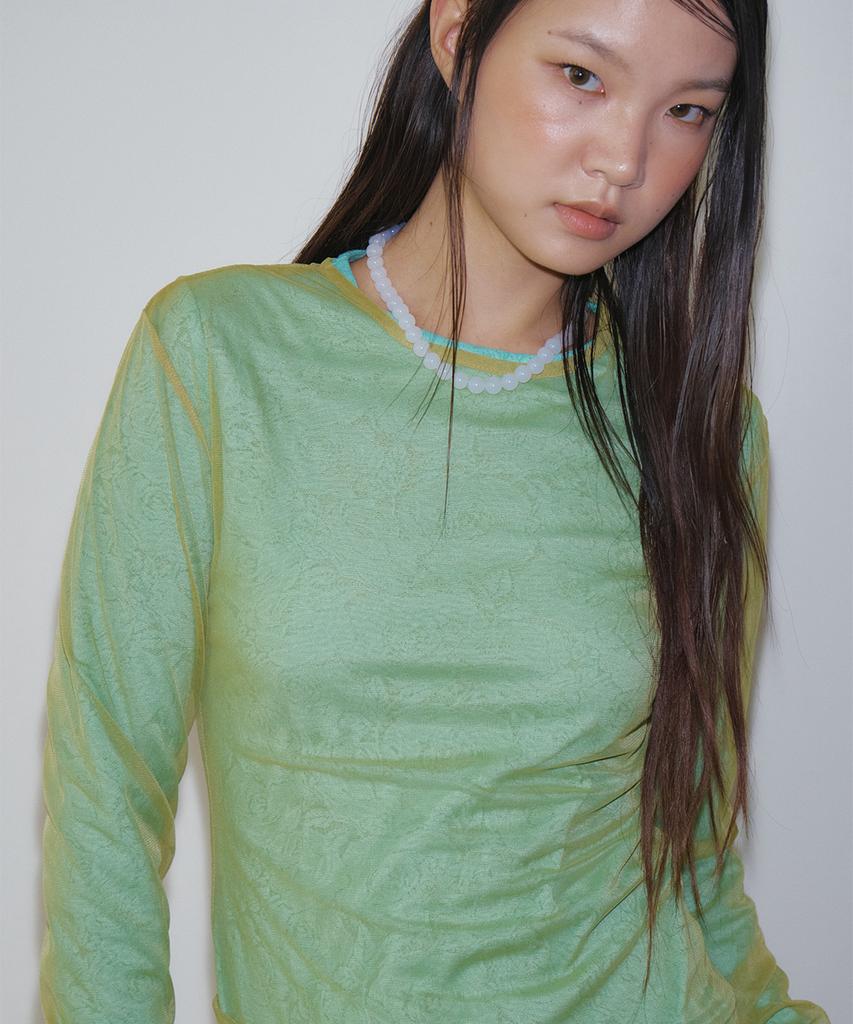RESIS Layered See-Through T-Shirt [Green] / Rf3Lts506