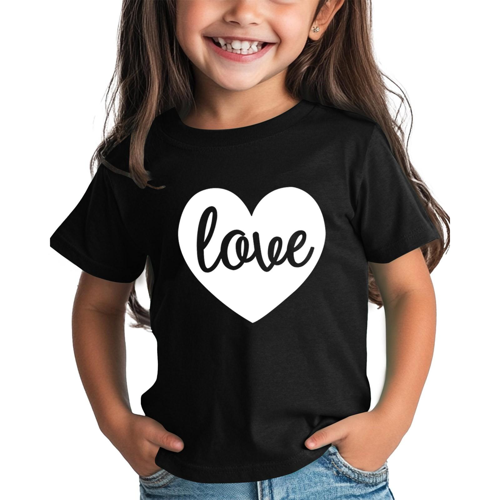 

Рубашка на День святого Валентина для малышей, девочек и мальчиков, милые футболки с сердечками, детские футболки на День святого Валентина 100 чёрный