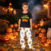 Family Matching Halloween Printed Loungewear Set with Short Sleeve Top and Pants
