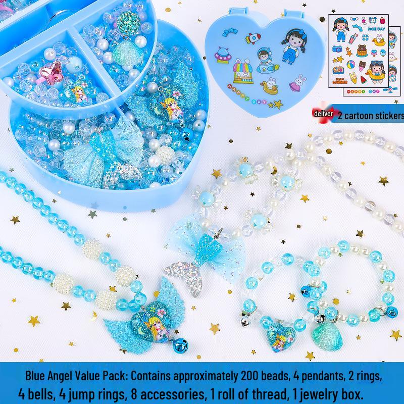 Beaded Toy Kit for Girls: DIY String Beads for Handmade Necklaces - Educational Birthday Gift